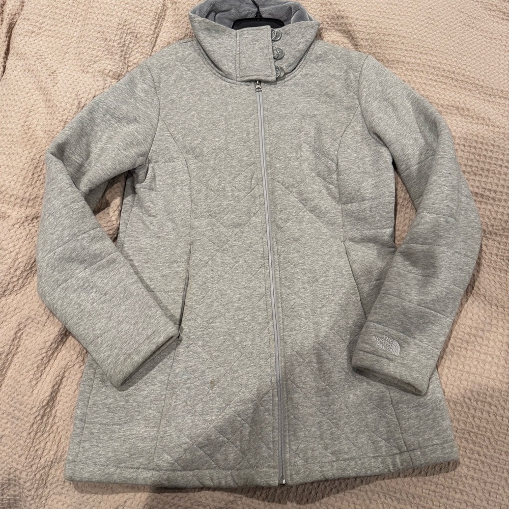 The North Face Gray Ski & Snow Jacket High Collar